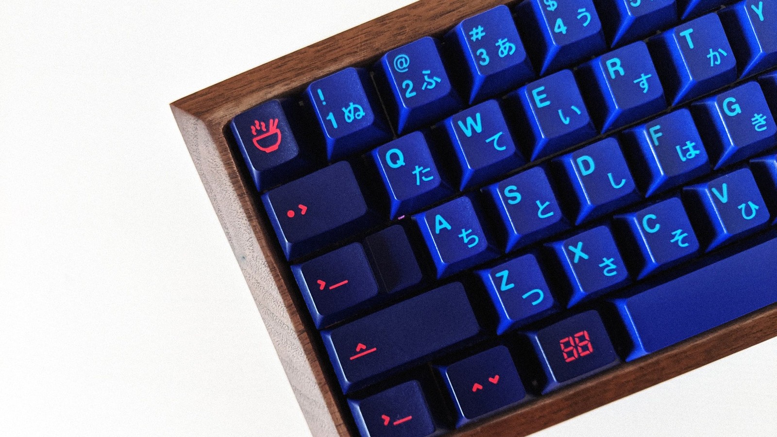 GMK Laser on wood case that showcases the ramen novelty 