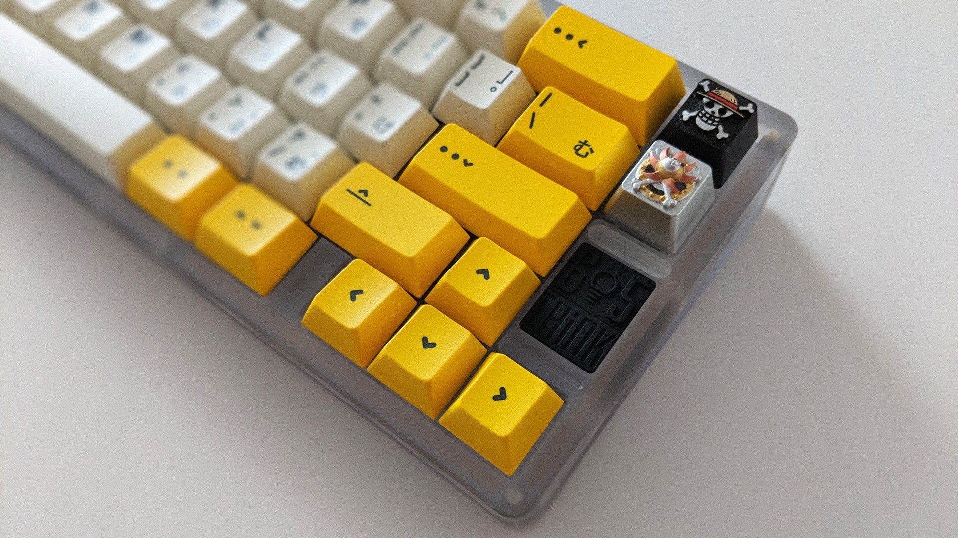 GMK Serika with One Piece metal keycaps on polycarbonate Think 6.5 keyboard
